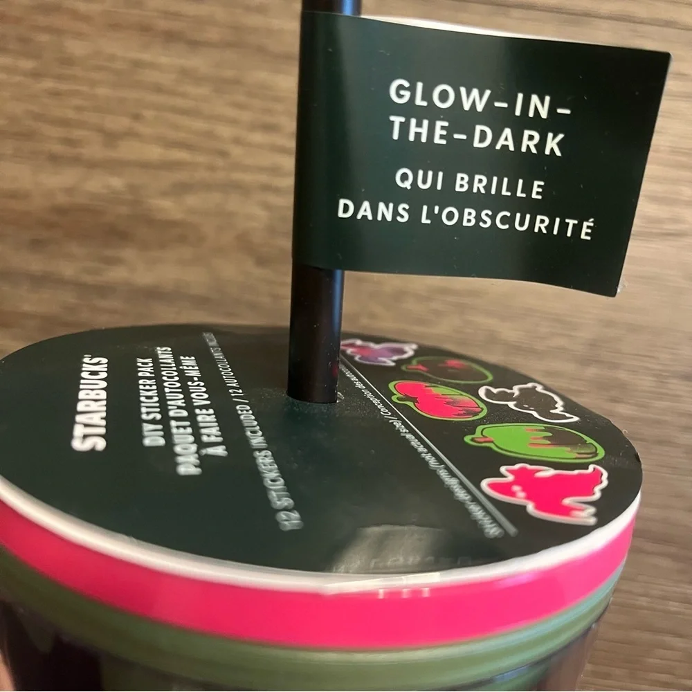 NWT grande 2023 diy sticker glow in the dark Starbucks tumbler - Picture 2 of 4